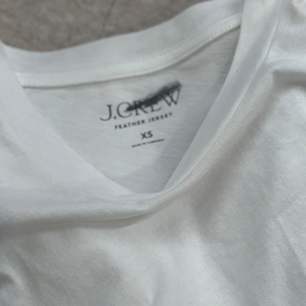 J.Crew Tee XS White Feather Jersey Cotton Lightweight NWT Short Sleeve - Picture 5 of 9